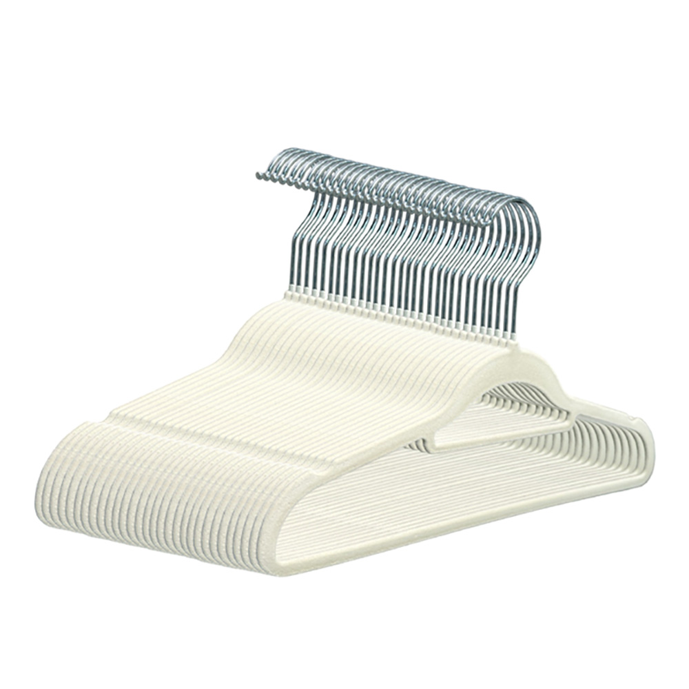 Non-Slip Velvet Hangers - Black 50 Pack for Coats, Pants & Dresses