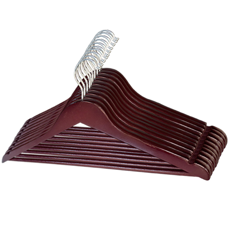 Durable Wooden Suit Clothes Hangers  Mahogany Color