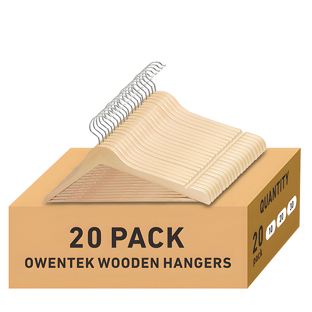 Wooden Hanger 20 Pack Hot Sale Wooden Suit Coat Hangers with 360°Rotating Hook 