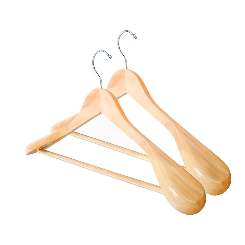 Natural Wooden Suit Coat Hangers Wide Shoulder Hangers Wood Natural Color