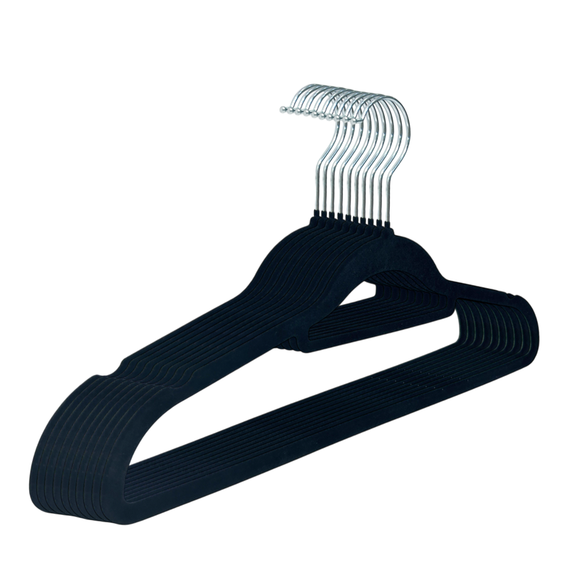 Velvet Hangers Non Slip Felt Hangers, Black Velvet Hangers Clothes Hangers Space Saving Slim Hangers with 360 Degree Swivel Hook for Suits Coats, Jackets, Pants, and Dress Clothes                                                                            