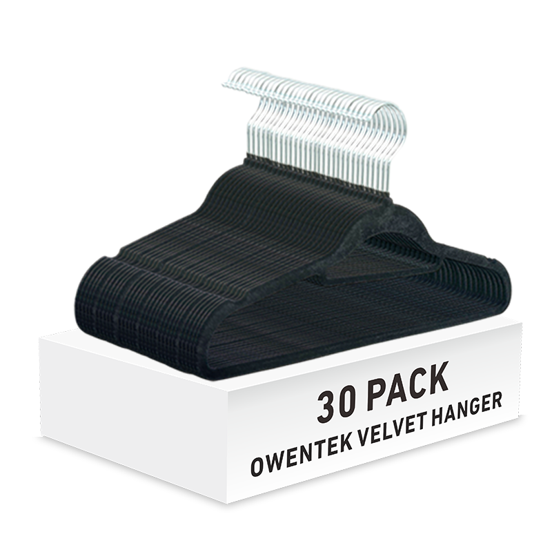 Velvet Hangers 30 Pack Black  Heavy Duty Velvet Clothes Hangers Non Slip Felt Coat and Suit Hangers for Closet
