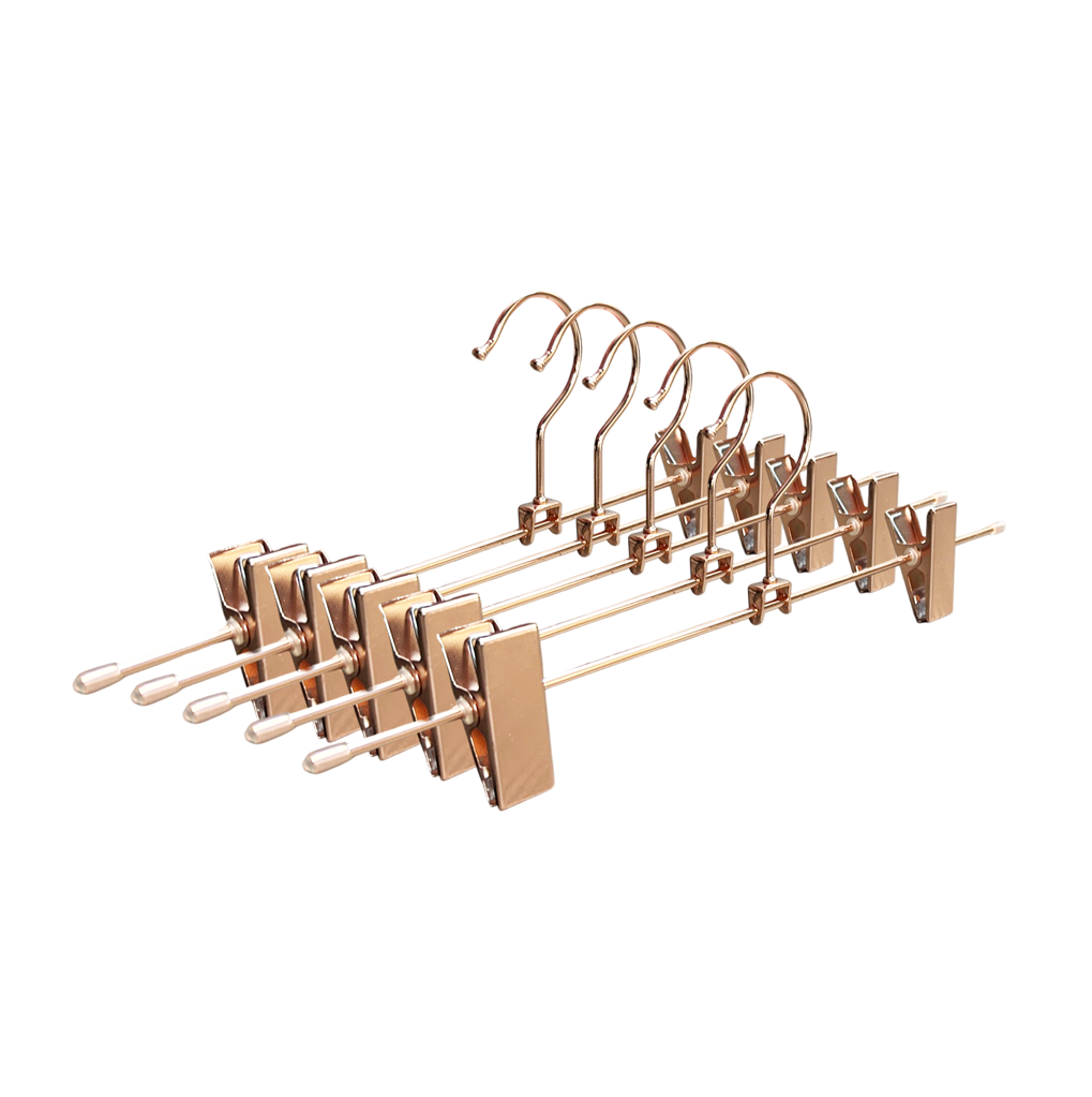 Rose Gold Metal Heavy Duty Clips Pants Hangers Trousers with Swivel Hook