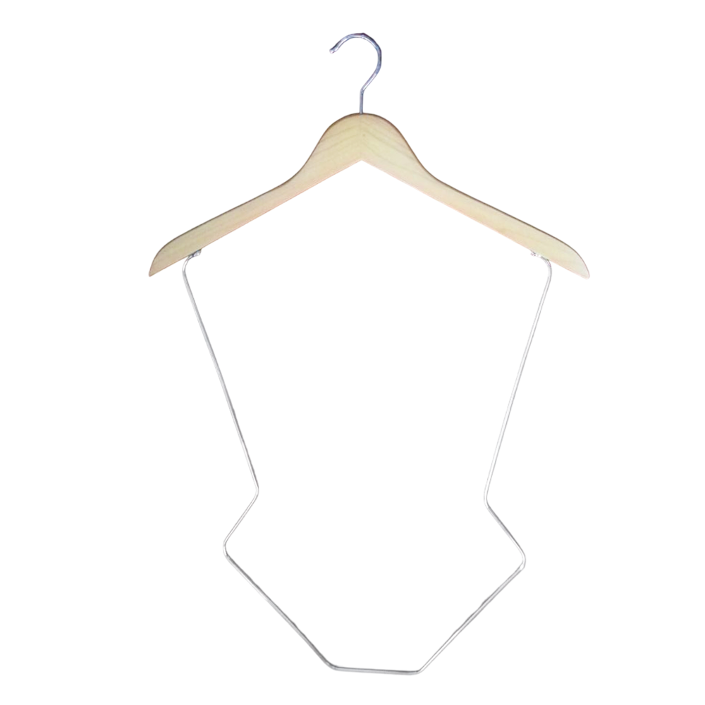 Lingerie Hangers  Wire Body Shape Display Hangers  Bikini Swimwear Hanger with Wooden Top