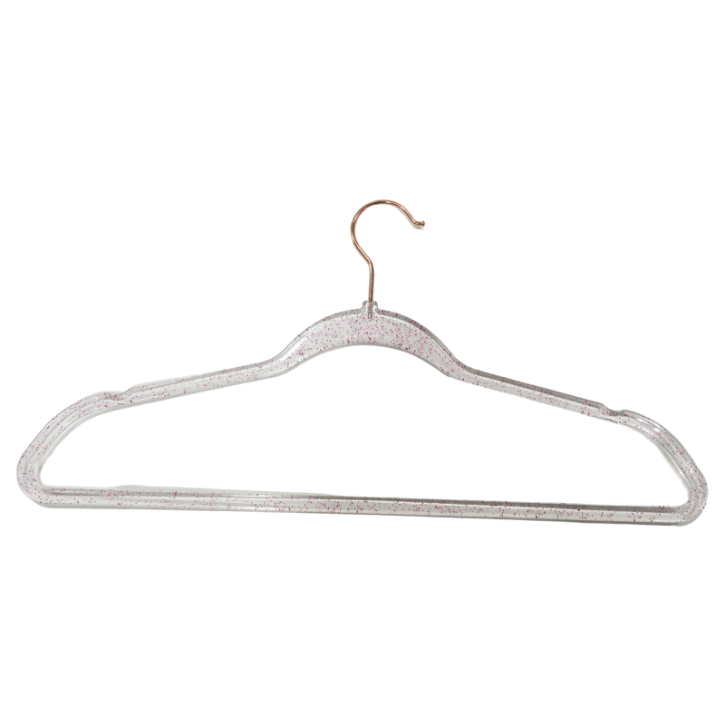 Plastic Glitter Coat Hanger Non Slip Space Saving Suit Hangers Heavy Duty Clothes Hanger with Non Slip Notches