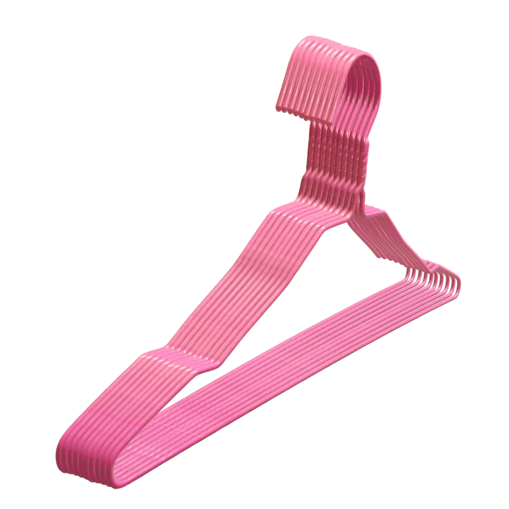 PE Coated Metal Hanger 20 Pack with Notches in the Shoulder Antislip Hanger