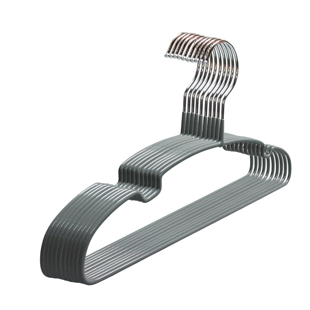 Wire Hangers with Non-Slip Rubber Coating with Non Slip Pant Bar Hook Space Saving Coat Hanger for Coats Pants