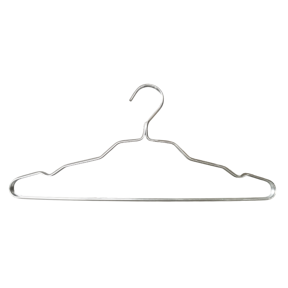 41 cm Lightweight Aluminium Iron Hangers, Matt Silver Metal Hangers with Non-Slip Groove for Suit, T-Shirt, Shirt, Jacket, Dress, Trousers and Lightweight