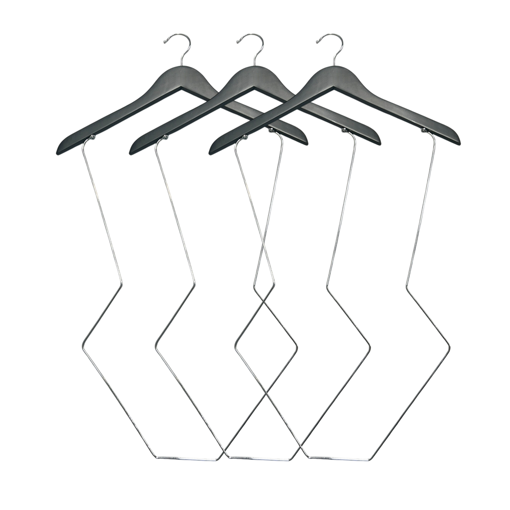 Bikini Hanger Black Wooden Wire Metal Swimwear Display Hanger 