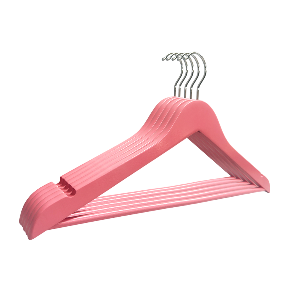 Pink Wooden Hanger Sturdy Premium Wood Coat Hanger for Closet Adult Clothes