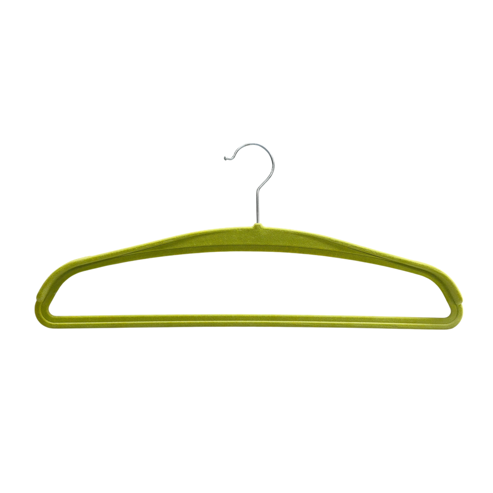 Green Velvet Pants Hanger Space Saving Non-Slip Felt Jeans Hangers Slack Trousers Shorts Hanger