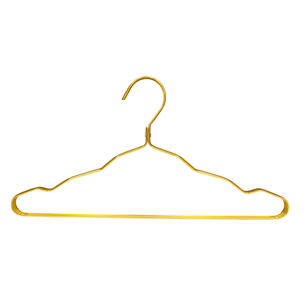  Premium Matte Gold Aluminum Coat Hangers, 16.5” Extra Smooth & Durable Metal Shirt Dress Hanger, Light & Sturdy Metal Rack for Jacket
