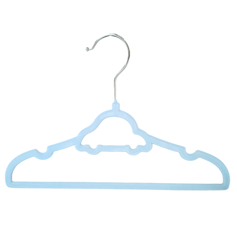 Blue Car Shape Velvet Baby Hangers Premium Velvet Strong and Durable Baby Clothes Hangers Anti Slipping Ultra Slim