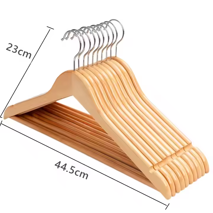 Ganchos De Ropa Clothes Nature Adult Wooden Hanger for Clothes Custom Laundry Non-slip Wood Hangers for Clothing