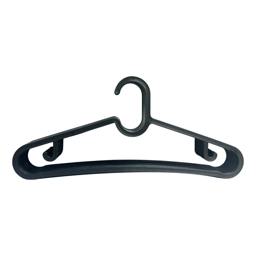 Black Plastic Hangers Heavy Duty Plastic Hangers for Clothes Plastic Slim Hanger with Space Saving Hook