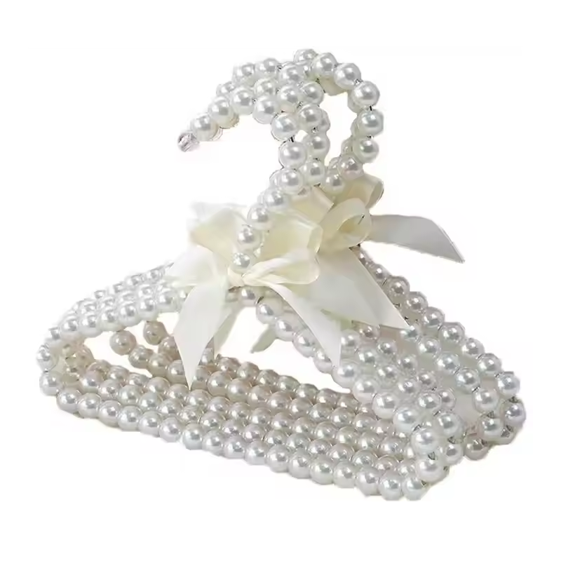 Baby/adult Iron Plastic Pearl Hanger Shiny Durable Colorful Pearl Plastic Clothes Top Hanger Display Clothes Pet Hanger Rack