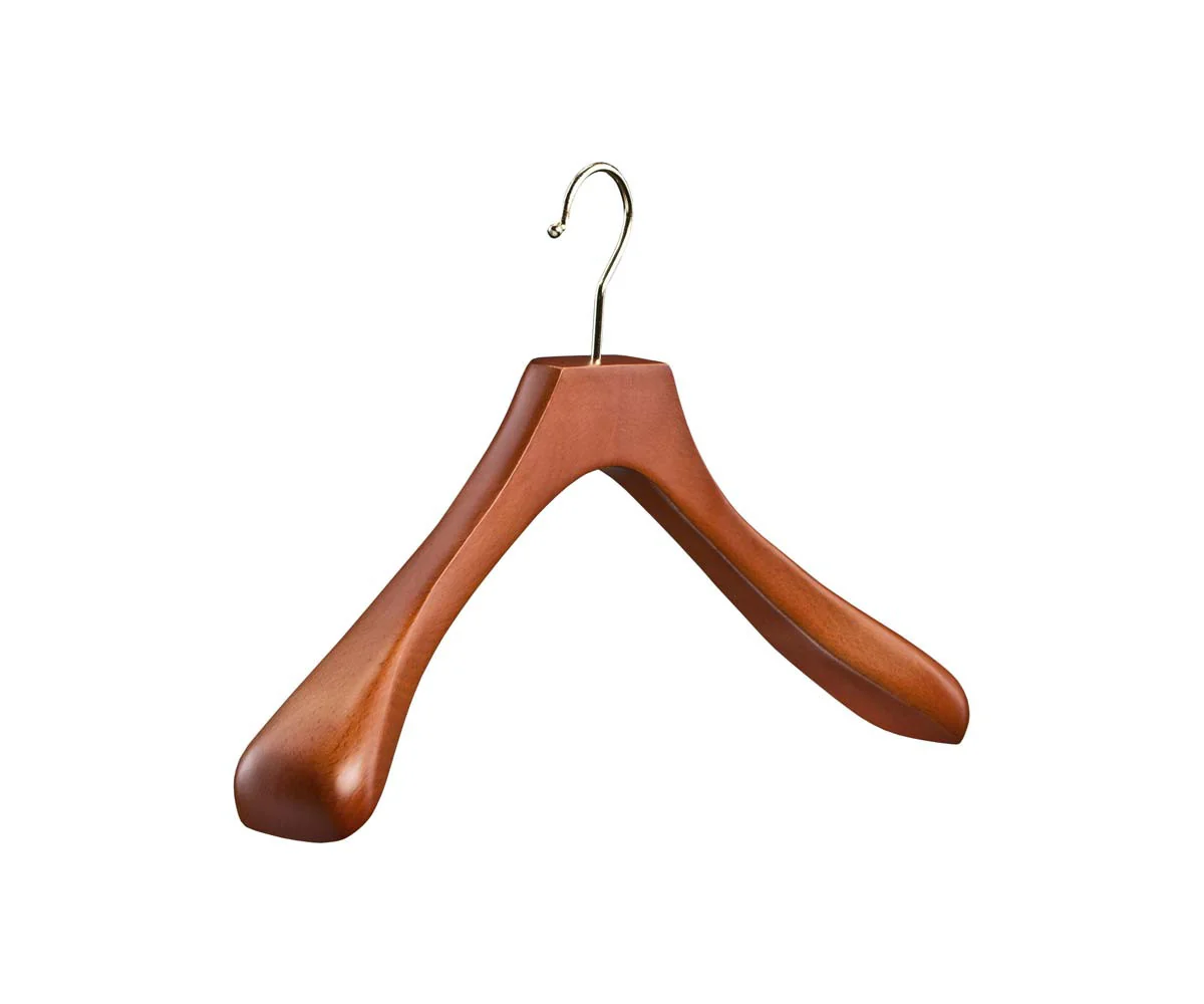 Custom Luxury Solid - Wood Coat Hangers with Wide Round Shoulders for Brand Display