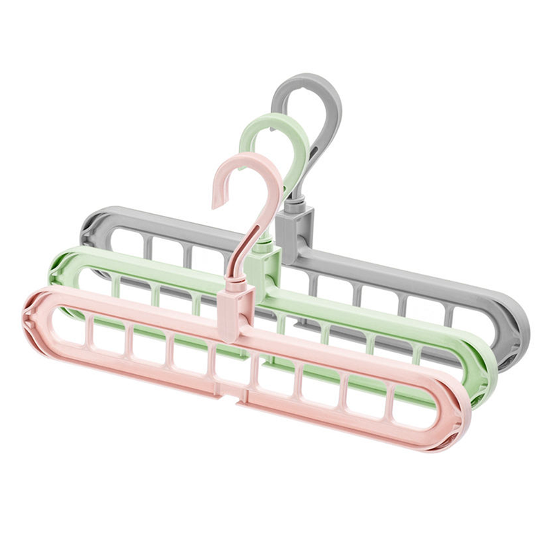 360° Rotating Plastic Clothes Rack - Multi-Port Storage Shelf for Home, Space-Saving Closet Organizer