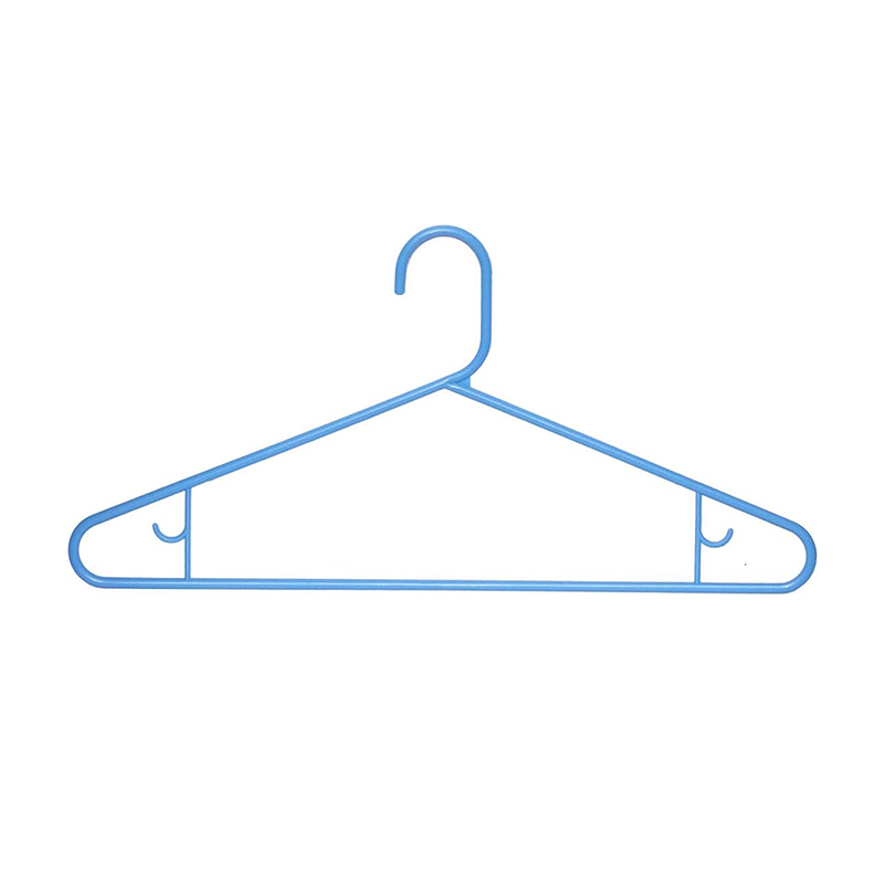 Blue Plastic Clothes Hangers 10 Pack Ideal for Everyday Standard Use Two Accessory Hooks  Value Set