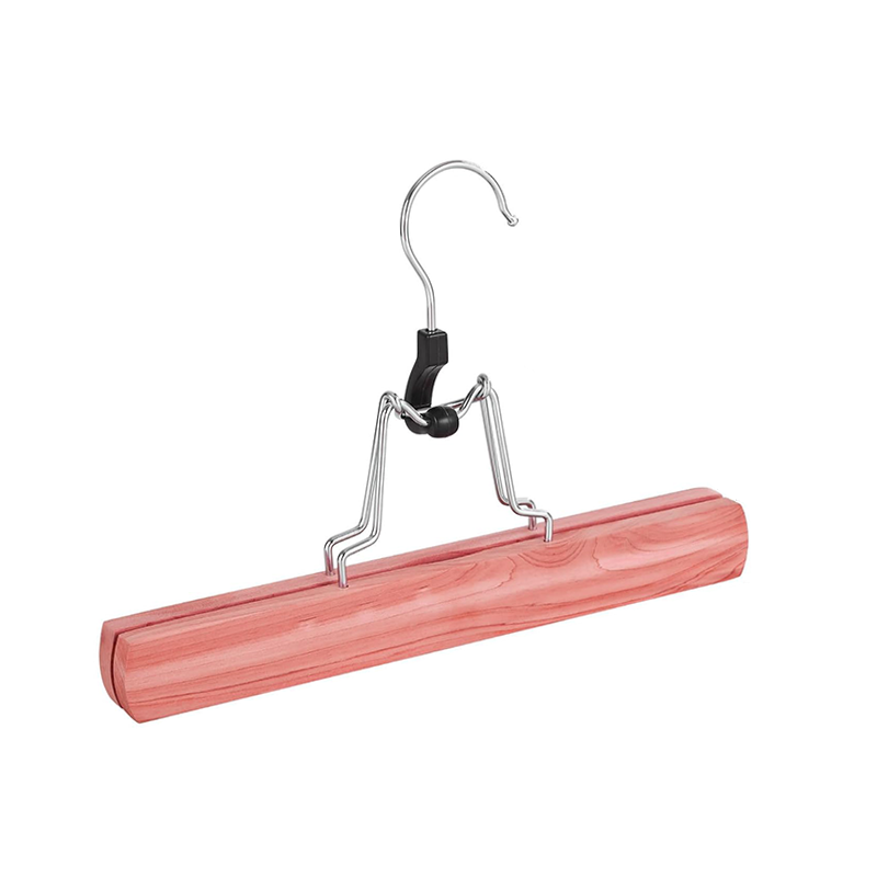 Cedar Pants Hangers  Hangers Non Slip Skirt Hanger Wood Clamp with Velvet Padded 360° Swivel Hook for Jeans Skirts Trousers