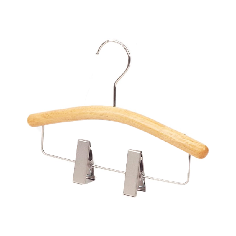 Trendy Adorable Wood Baby Hangers with Clips - Fashionable Infant Clothes Hanger for Little Ones